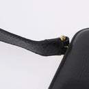 Salvatore Ferragamo Gancini Shoulder Bag Leather Black Gold Tone Auth 201321-11