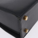 Salvatore Ferragamo Gancini Shoulder Bag Leather Black Gold Tone Auth 201321-14