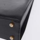 Salvatore Ferragamo Gancini Shoulder Bag Leather Black Gold Tone Auth 201321-15