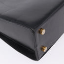 Salvatore Ferragamo Gancini Shoulder Bag Leather Black Gold Tone Auth 201321-16