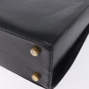 Salvatore Ferragamo Gancini Shoulder Bag Leather Black Gold Tone Auth 201321-17