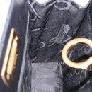 Salvatore Ferragamo Gancini Shoulder Bag Leather Black Gold Tone Auth 201321-22