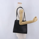 Salvatore Ferragamo Gancini Shoulder Bag Leather Black Gold Tone Auth 201321-26