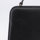 Salvatore Ferragamo Gancini Shoulder Bag Leather Black Gold Tone Auth 201321-4