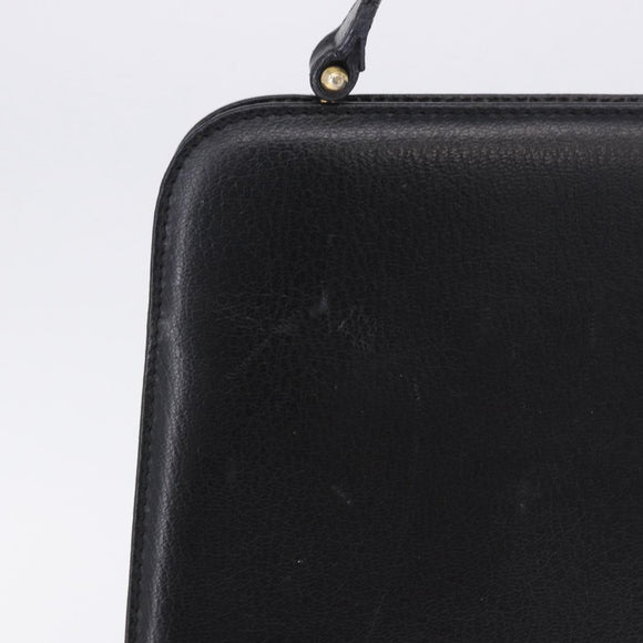 Salvatore Ferragamo Gancini Shoulder Bag Leather Black Gold Tone Auth 201321