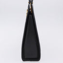 Salvatore Ferragamo Gancini Shoulder Bag Leather Black Gold Tone Auth 201321-5