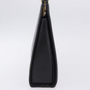 Salvatore Ferragamo Gancini Shoulder Bag Leather Black Gold Tone Auth 201321-6