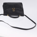 Christian Dior Hand Bag Leather 2way Black Gold Tone Auth 201324-10