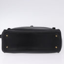 Christian Dior Hand Bag Leather 2way Black Gold Tone Auth 201324-14