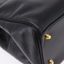Christian Dior Hand Bag Leather 2way Black Gold Tone Auth 201324-18