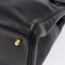 Christian Dior Hand Bag Leather 2way Black Gold Tone Auth 201324-19