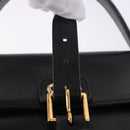 Christian Dior Hand Bag Leather 2way Black Gold Tone Auth 201324-21
