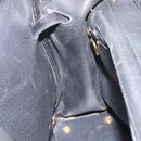 Christian Dior Hand Bag Leather 2way Black Gold Tone Auth 201324-29