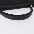 Christian Dior Hand Bag Leather 2way Black Gold Tone Auth 201324-7