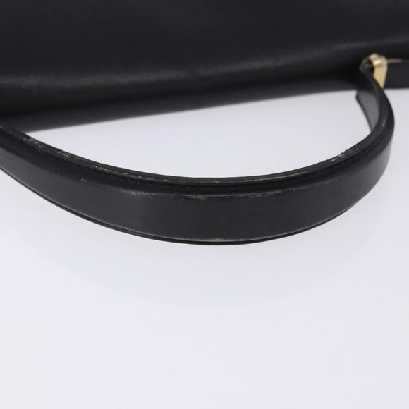 Christian Dior Hand Bag Leather 2way Black Gold Tone Auth 201324