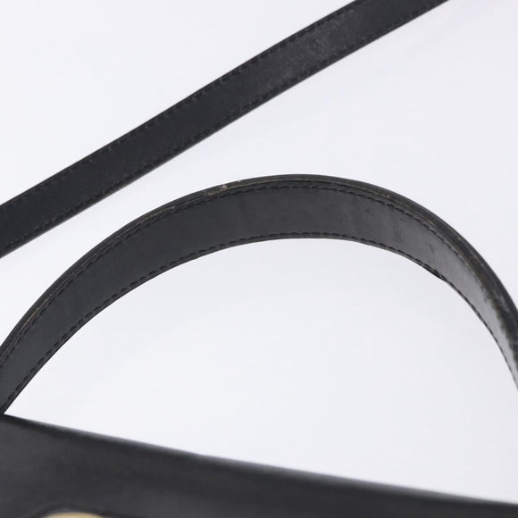Christian Dior Hand Bag Leather 2way Black Gold Tone Auth 201324