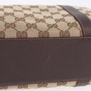GUCCI GG Canvas Hand Bag Beige Gold Tone 130942 Auth 201326V-10