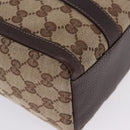 GUCCI GG Canvas Hand Bag Beige Gold Tone 130942 Auth 201326V-11