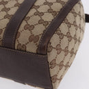 GUCCI GG Canvas Hand Bag Beige Gold Tone 130942 Auth 201326V-12