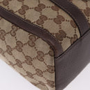 GUCCI GG Canvas Hand Bag Beige Gold Tone 130942 Auth 201326V-13