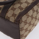 GUCCI GG Canvas Hand Bag Beige Gold Tone 130942 Auth 201326V-14
