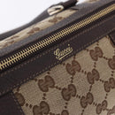 GUCCI GG Canvas Hand Bag Beige Gold Tone 130942 Auth 201326V-16