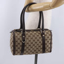 GUCCI GG Canvas Hand Bag Beige Gold Tone 130942 Auth 201326V-24
