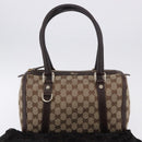 GUCCI GG Canvas Hand Bag Beige Gold Tone 130942 Auth 201326V-25