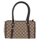GUCCI GG Canvas Hand Bag Beige Gold Tone 130942 Auth 201326V-3