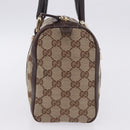 GUCCI GG Canvas Hand Bag Beige Gold Tone 130942 Auth 201326V-5