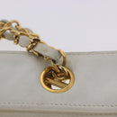 CHANEL Matelasse Chain Shoulder Bag Vinyl White Gold Tone CC Auth 201328-18