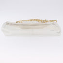 CHANEL Matelasse Chain Shoulder Bag Vinyl White Gold Tone CC Auth 201328-5