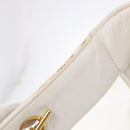 CHANEL Matelasse Chain Shoulder Bag Vinyl White Gold Tone CC Auth 201328-9