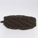FENDI Zucca Canvas Chain Shoulder Bag Black Brown Auth 201338V-5