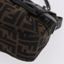 FENDI Zucca Canvas Chain Shoulder Bag Black Brown Auth 201338V-15