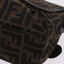 FENDI Zucca Canvas Chain Shoulder Bag Black Brown Auth 201338V-17