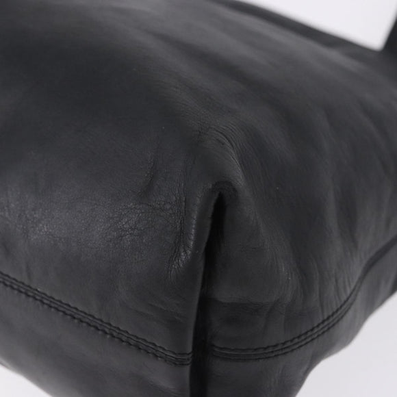 CHANEL Tote Bag Lamb Skin Black CC Auth 201339A