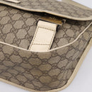 GUCCI GG Supreme Shoulder Bag PVC Beige Silver 201732 Auth 201340-15