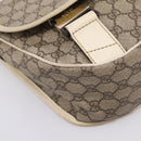 GUCCI GG Supreme Shoulder Bag PVC Beige Silver 201732 Auth 201340-16
