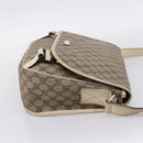 GUCCI GG Supreme Shoulder Bag PVC Beige Silver 201732 Auth 201340-4