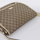GUCCI GG Supreme Shoulder Bag PVC Beige Silver 201732 Auth 201340-6