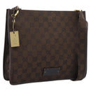 GUCCI GG Canvas Shoulder Bag Brown Gold 91762 Auth 201343-1