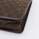 GUCCI GG Canvas Shoulder Bag Brown Gold 91762 Auth 201343-10