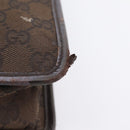 GUCCI GG Canvas Shoulder Bag Brown Gold 91762 Auth 201343-11