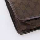 GUCCI GG Canvas Shoulder Bag Brown Gold 91762 Auth 201343-12