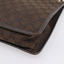GUCCI GG Canvas Shoulder Bag Brown Gold 91762 Auth 201343-13
