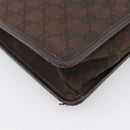 GUCCI GG Canvas Shoulder Bag Brown Gold 91762 Auth 201343-14