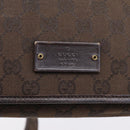 GUCCI GG Canvas Shoulder Bag Brown Gold 91762 Auth 201343-15