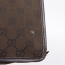 GUCCI GG Canvas Shoulder Bag Brown Gold 91762 Auth 201343-16