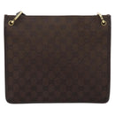 GUCCI GG Canvas Shoulder Bag Brown Gold 91762 Auth 201343-3